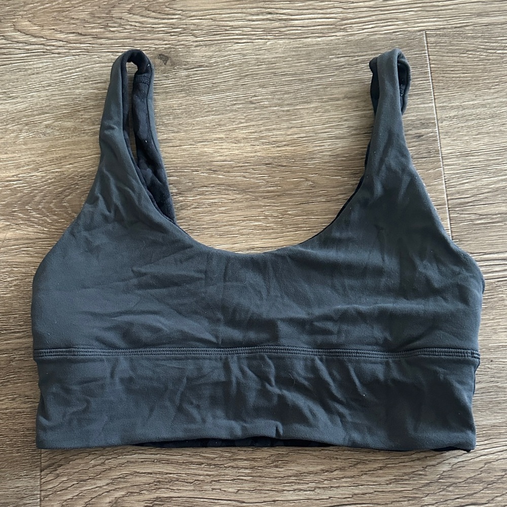 Lululemon Rejuvenate Grey/Black Camo-Print Reversible Sports Bra - Picture 4 of 6